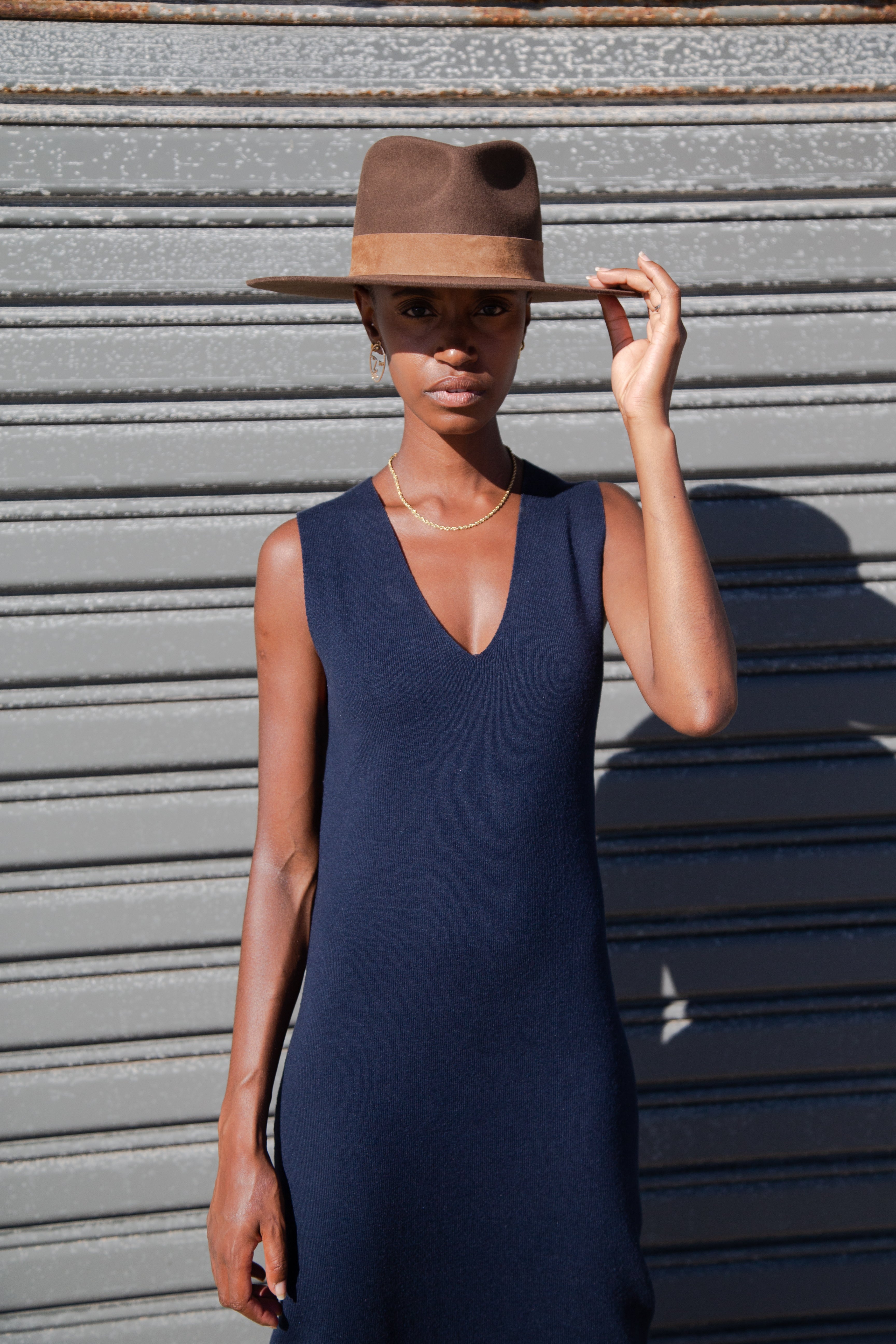 Navy knit cheap dress