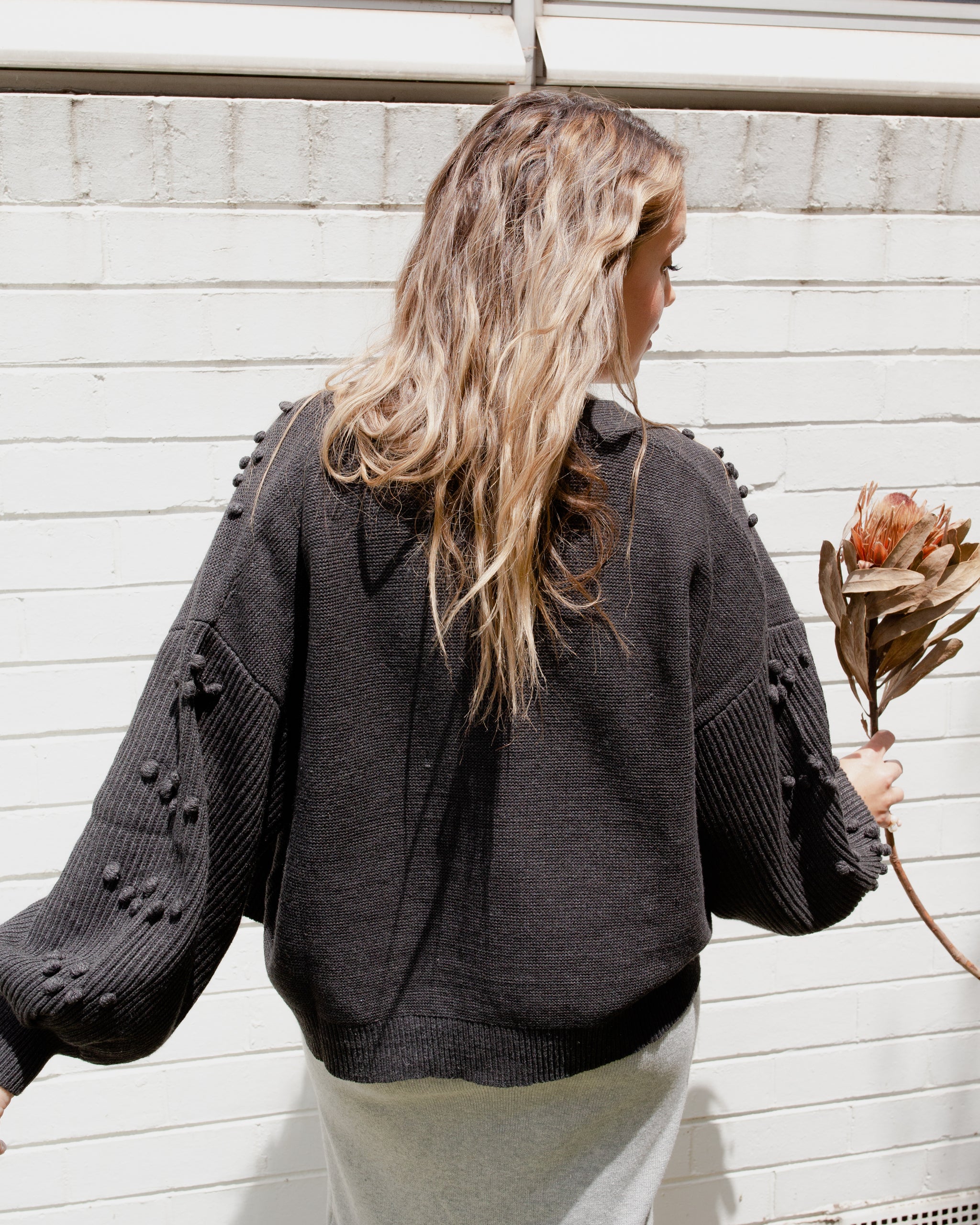 Grey bobble knit cardigan new arrivals