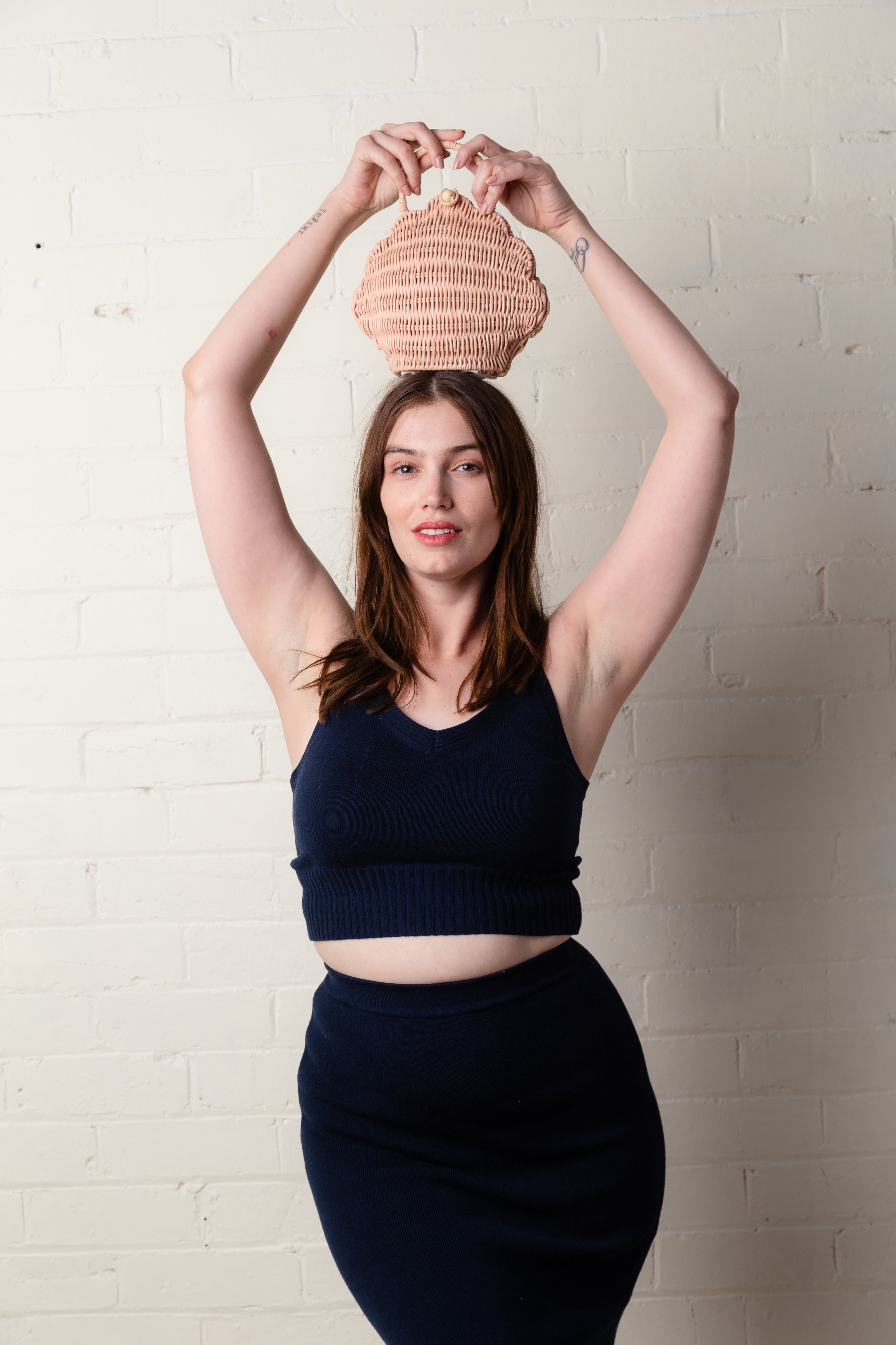 Evie Knit Skirt - midnight, navy, twin set, knitwear fashion, maternity fashion, bump friendly, cashmere, skirt, midi skirt